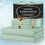 ❄️ 6‑Pieces Bamboo Cooling Extra Deep Pocket Sheet Set for Hot Sleepers