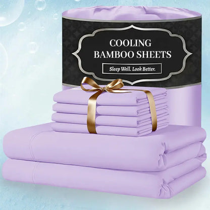 ❄️ 6‑Pieces Bamboo Cooling Extra Deep Pocket Sheet Set for Hot Sleepers