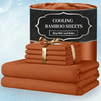 ❄️ 6‑Pieces Bamboo Cooling Extra Deep Pocket Sheet Set for Hot Sleepers