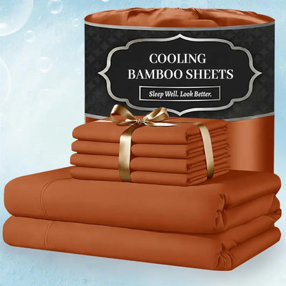 ❄️ 6‑Pieces Bamboo Cooling Extra Deep Pocket Sheet Set for Hot Sleepers