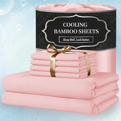 ❄️ 6‑Pieces Bamboo Cooling Extra Deep Pocket Sheet Set for Hot Sleepers