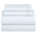 ☁️ 4‑Piece Plain Bed Sheet Set, 16" Deep Pocket, Oeko‑TEX Certified Ultra‑Soft Hotel Bedding, Embroidered Pillowcases, Moisture‑Wicking Easy‑Care