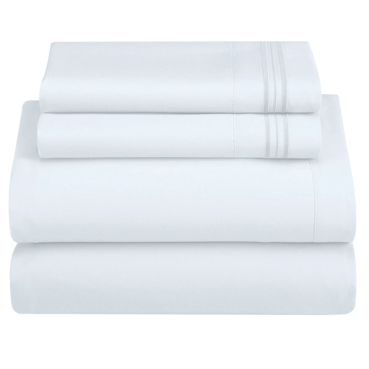 ☁️ 4‑Piece Plain Bed Sheet Set, 16" Deep Pocket, Oeko‑TEX Certified Ultra‑Soft Hotel Bedding, Embroidered Pillowcases, Moisture‑Wicking Easy‑Care