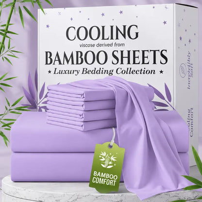 ❄️ 6‑Pieces Bamboo Cooling Extra Deep Pocket Sheet Set for Hot Sleepers