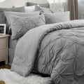 Multi Color Pintuck Comforter Set, Cloud-Like Ultra Soft Breathable All Season Luxury Bedroom Bedding 4/7 Pieces