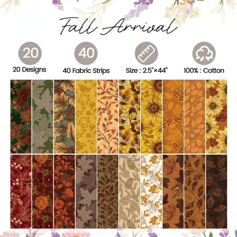 ✨19 Options 100% Cotton Jelly Roll Fabric | 40 Precut Strips 2.5"x44" Assorted Bundles for Quilting, Sewing, DIY Home Decor & Halloween Projects