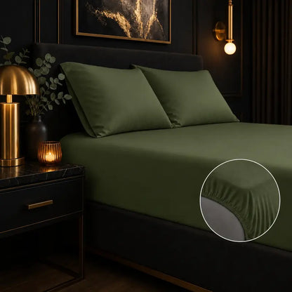 🌿 4/6 PCS Bamboo Cooling Sheet Set, Extra Deep Pocket, Ultra‑Soft Wrinkle‑Free Luxury Bedding for Adults & Kids