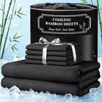 ❄️ 6‑Pieces Bamboo Cooling Extra Deep Pocket Sheet Set for Hot Sleepers
