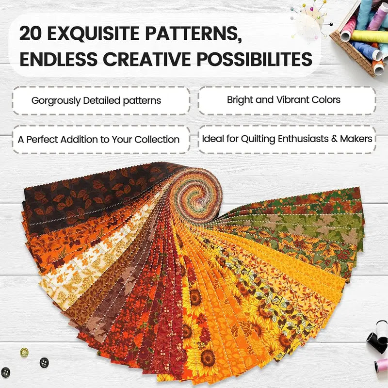 ✨19 Options 100% Cotton Jelly Roll Fabric | 40 Precut Strips 2.5"x44" Assorted Bundles for Quilting, Sewing, DIY Home Decor & Halloween Projects