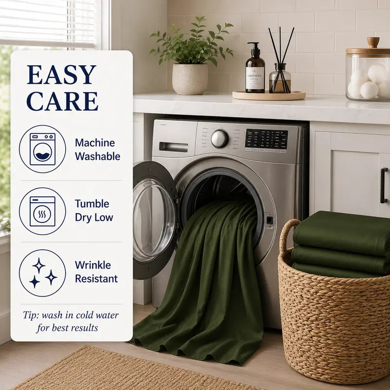🌿 4/6 PCS Bamboo Cooling Sheet Set, Extra Deep Pocket, Ultra‑Soft Wrinkle‑Free Luxury Bedding for Adults & Kids