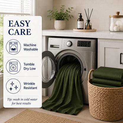 🌿 4/6 PCS Bamboo Cooling Sheet Set, Extra Deep Pocket, Ultra‑Soft Wrinkle‑Free Luxury Bedding for Adults & Kids