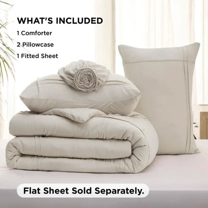 Multi Color Pintuck Comforter Set, Cloud-Like Ultra Soft Breathable All Season Luxury Bedroom Bedding 4/7 Pieces