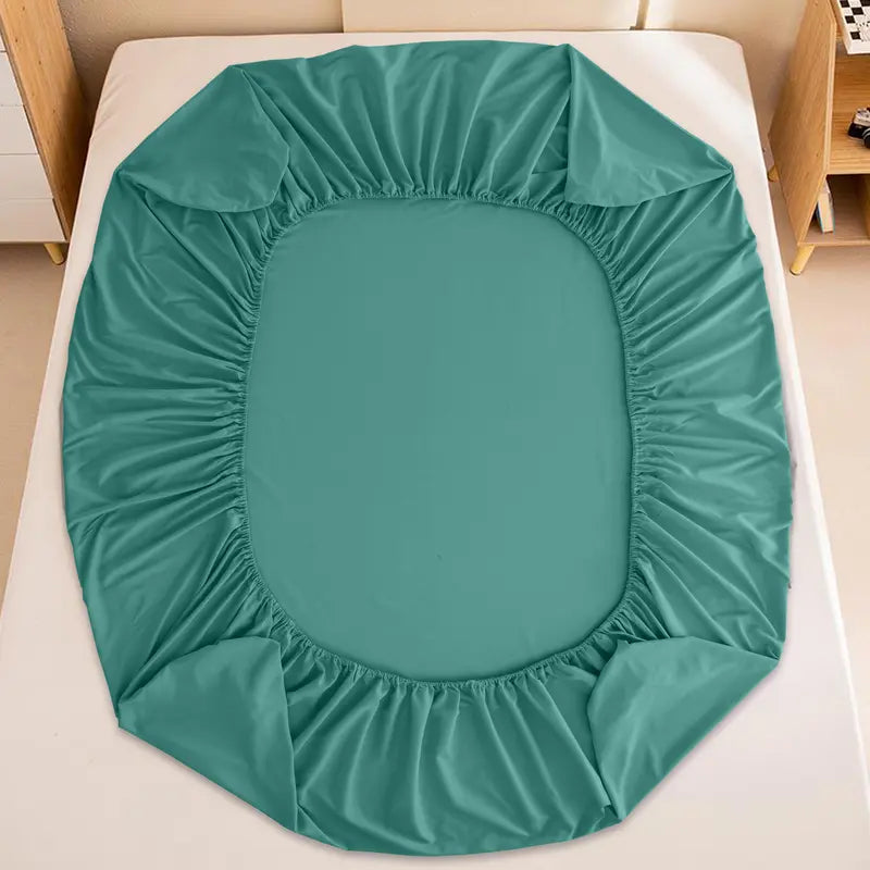 ☁️ 4‑Piece Plain Bed Sheet Set, 16" Deep Pocket, Oeko‑TEX Certified Ultra‑Soft Hotel Bedding, Embroidered Pillowcases, Moisture‑Wicking Easy‑Care