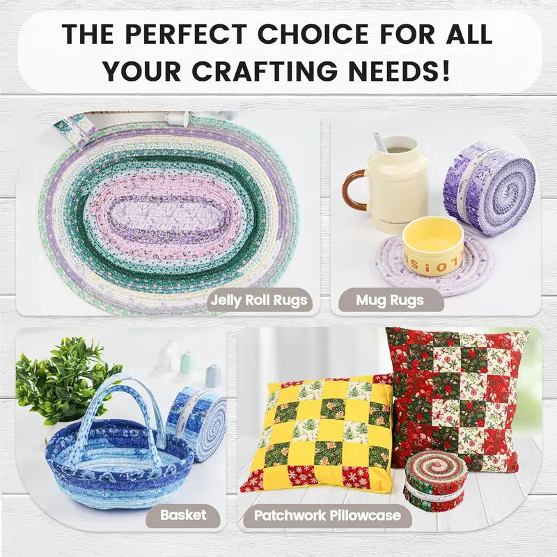 ✨19 Options 100% Cotton Jelly Roll Fabric | 40 Precut Strips 2.5"x44" Assorted Bundles for Quilting, Sewing, DIY Home Decor & Halloween Projects
